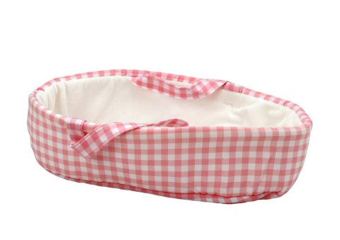 LEAN Toys Lalka Bobas W Nosidełku Króliczek Ubranko w Kratę Różowy