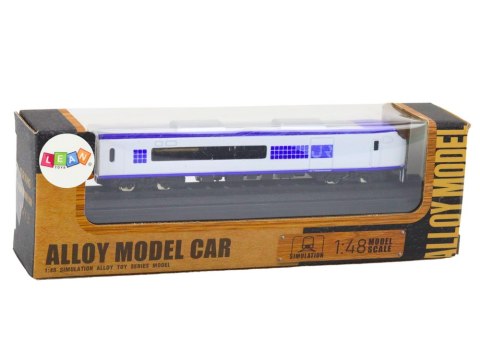 LEAN Toys Model Kolekcjonerski Pociąg Wagon 1:48 Metalowy Biało-Niebieski