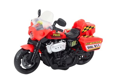 LEAN Toys Motocykl Policyjny 1:10 Światła Dźwięki Biały Czerwony