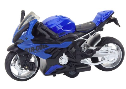 LEAN Toys Motocykl Sportowy z Napędem Frykcyjnym 3 Kolory Biały Zielony Niebieski