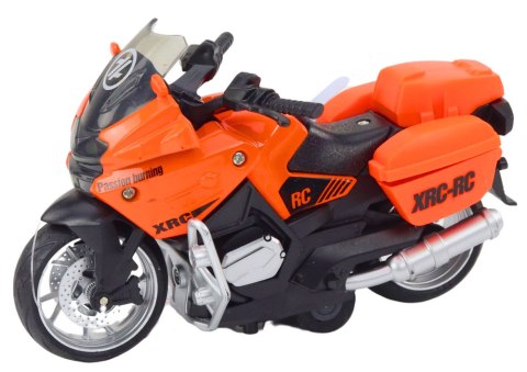 LEAN Toys Motocykl Sportowy z Napędem Frykcyjnym 3 Wzory Żółty Pomarańczowy Biały