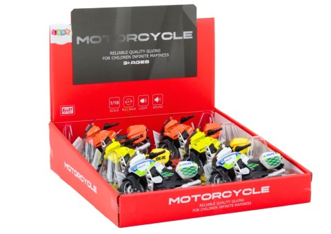 LEAN Toys Motocykl Sportowy z Napędem Frykcyjnym 3 Wzory Żółty Pomarańczowy Biały