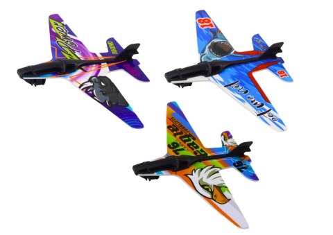 LEAN Toys Pistolet Wyrzutnia Samolotów 3 Samoloty 3 Tarcze Pomarańczowy