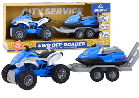 LEAN Toys Quad z Przyczepą do przewozu Łodzi oraz Skuterem Wodnym