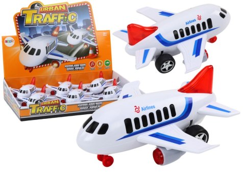 LEAN Toys Samolot Pasażerski Światła Dźwięki Napęd Biały