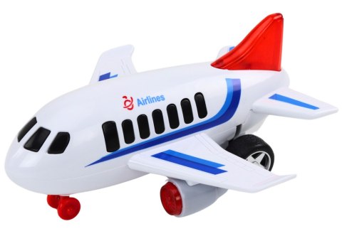 LEAN Toys Samolot Pasażerski Światła Dźwięki Napęd Biały
