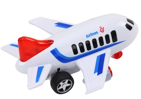 LEAN Toys Samolot Pasażerski Światła Dźwięki Napęd Biały