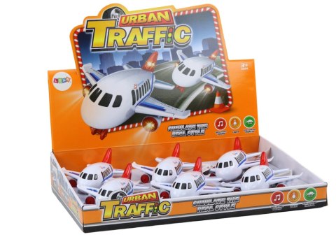 LEAN Toys Samolot Pasażerski Światła Dźwięki Napęd Biały