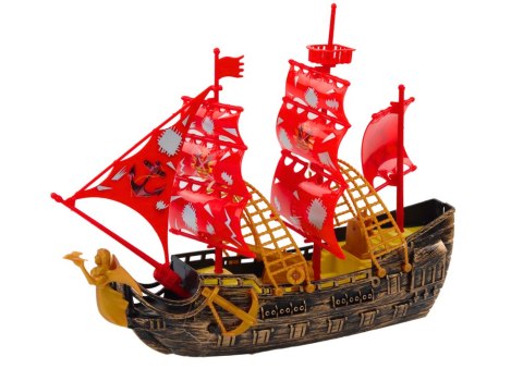LEAN Toys Statek Piracki Światła Dźwięki Kółka Brązowy