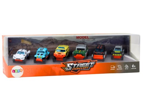 LEAN Toys Zestaw Metalowych Autek Terenowych 1:64 6 sztuk