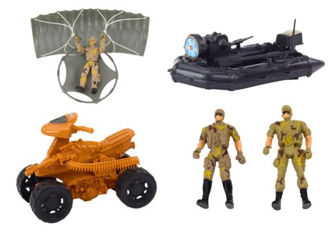 LEAN Toys Zestaw Militarny Czołg Wojskowy Helikopter Śmigłowiec Spadochroniarz Dźwięki