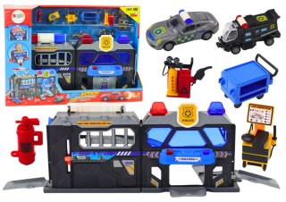 LEAN Toys Zestaw Rozkładany Tor Garaż W Walizce Policja Światła I Dźwięki
