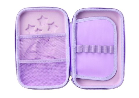 LEAN Duży Piórnik 3D Jednorożec Rozkładany Fioletowy 23x15x5 cm