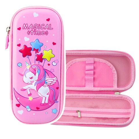LEAN Piórnik Z Jednorożcem Rozkładany 3D Różowy 23x10x5 cm
