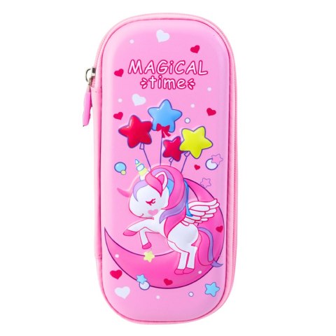 LEAN Piórnik Z Jednorożcem Rozkładany 3D Różowy 23x10x5 cm