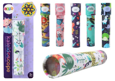 LEAN TOYS Kalejdoskop Dziecięcy Wzorki Kolory Biały Zwierzęta