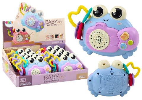 LEAN TOYS Krab Aparat Grzechotka Projektor Na Baterie Dźwięki Niebieski