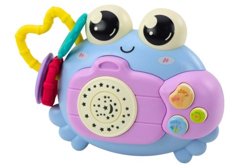 LEAN TOYS Krab Aparat Grzechotka Projektor Na Baterie Dźwięki Niebieski