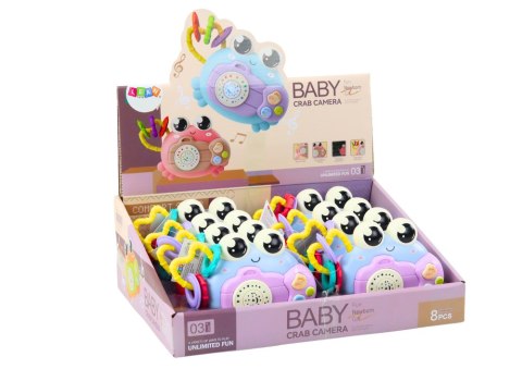 LEAN TOYS Krab Aparat Grzechotka Projektor Na Baterie Dźwięki Niebieski