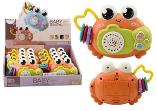 LEAN TOYS Krab Aparat Grzechotka Projektor Na Baterie Dźwięki Pomarańczowy