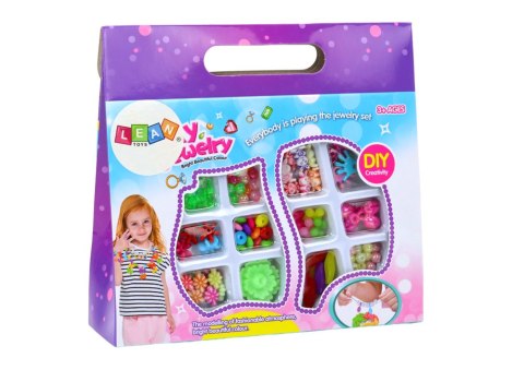 LEAN TOYS Zestaw Kreatywny Koraliki Do Tworzenia Biżuterii Kolorowe
