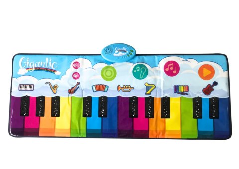 LEAN Toys Mata Taneczna Edukacyjna Tęczowe Pianinko Instrumenty 10 Melodii