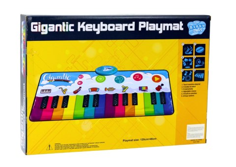 LEAN Toys Mata Taneczna Edukacyjna Tęczowe Pianinko Instrumenty 10 Melodii