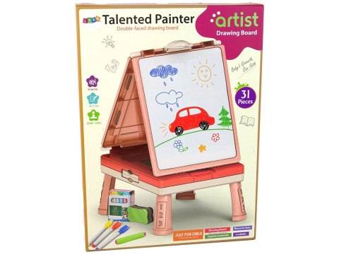 LEAN Toys Tablica 3w1 Wielofunkcyjna Dwustronna Stolik Do Gier Chińczyk