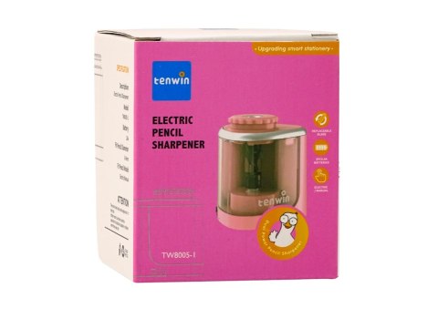 LEAN Elektryczna Strugaczka Różowa Temperówka Do Kredek I Ołówków 6-8 mm