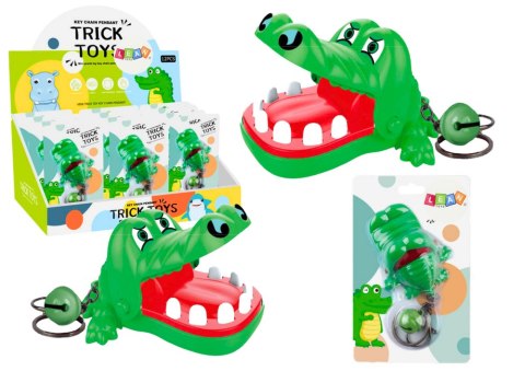 LEAN TOYS Brelok Z Gryzącym Krokodylkiem Dzwoneczek Zielony