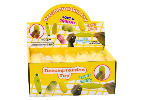 LEAN TOYS Gniotek Banan Rozciągliwy Gumowy Żółty