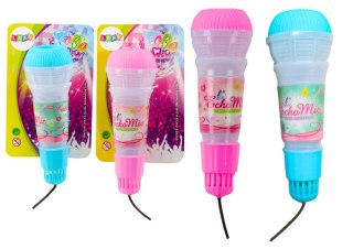 LEAN TOYS Mikrofon Dziecięcy Efekt Echo Światła Różowy Niebieski