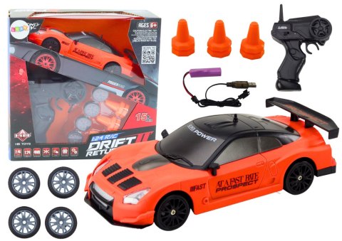 LEAN Toys Autko Sportowe Zdalnie Sterowane R/C 1:24 Pomarańczowe Wymienne Koła