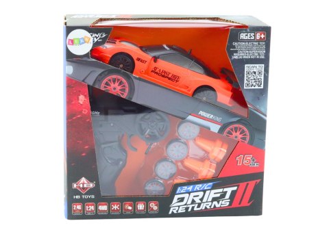 LEAN Toys Autko Sportowe Zdalnie Sterowane R/C 1:24 Pomarańczowe Wymienne Koła
