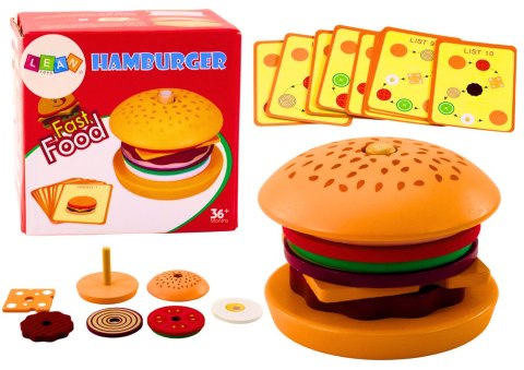 LEAN Toys Hamburger Drewniany 8 El Karty Z Przepisami 10 Szt