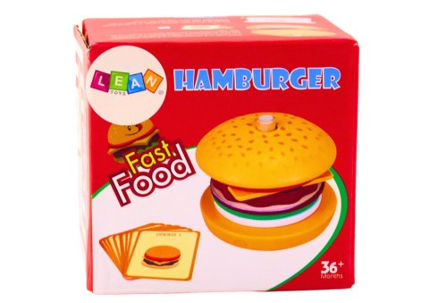 LEAN Toys Hamburger Drewniany 8 El Karty Z Przepisami 10 Szt