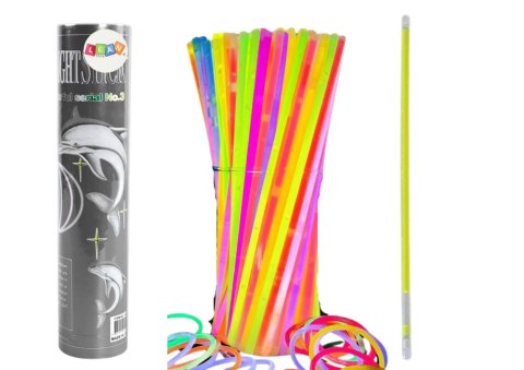 LEAN Toys Opaski Fluorescencyjne 100 Sztuk Wiele Kolorów Świecące W Ciemności
