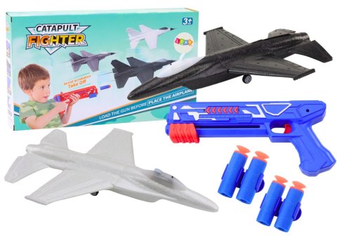 LEAN Toys Pistolet Na Strzałki 2w1 Wyrzutnia Samolotów Niebieski