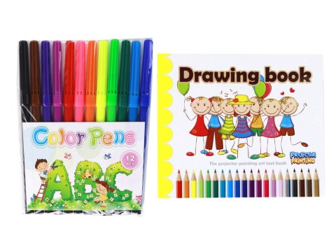 LEAN Toys Projektor Do Rysowania Jednorożec Pisaki Wkładki Różowy