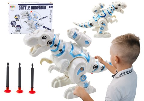 LEAN Toys Robot Dinozaur Z Wyrzutnią Strzałek Światła Dźwięki Biały