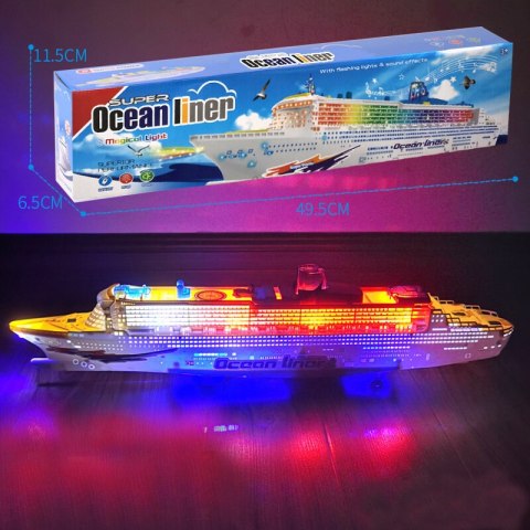 LEAN Toys Statek Pasażerski Wycieczkowy Jeżdżący Światła Dźwięki