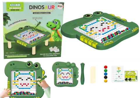 LEAN Toys Tablica Magnetyczna Edukacyjna Dinozaur Pad Układanka Zielona