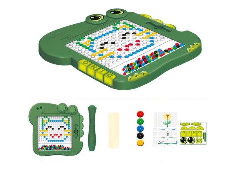 LEAN Toys Tablica Magnetyczna Edukacyjna Dinozaur Pad Układanka Zielona