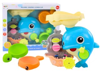 LEAN Toys Zestaw Do Kąpieli Zabawka Do Wody Delfin Niebieski