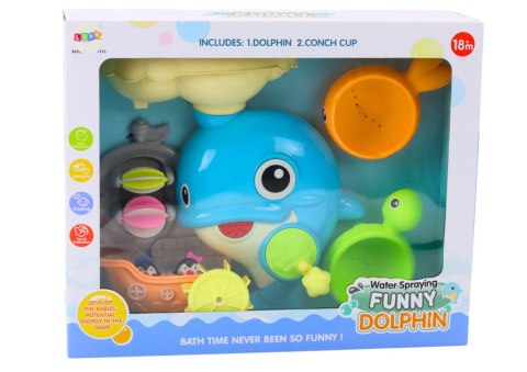 LEAN Toys Zestaw Do Kąpieli Zabawka Do Wody Delfin Niebieski
