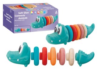 LEAN Toys Zestaw Edukacyjny Dla Malucha Miękka Piramidka Krokodyl