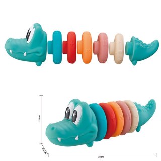 LEAN Toys Zestaw Edukacyjny Dla Malucha Miękka Piramidka Krokodyl