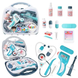 LEAN Toys Zestaw Medyczny Małego Doktora W Walizce Światła Dźwięki Niebieski