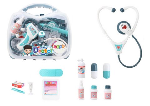 LEAN Toys Zestaw Medyczny Małego Doktora W Walizce Światła Dźwięki Niebieski