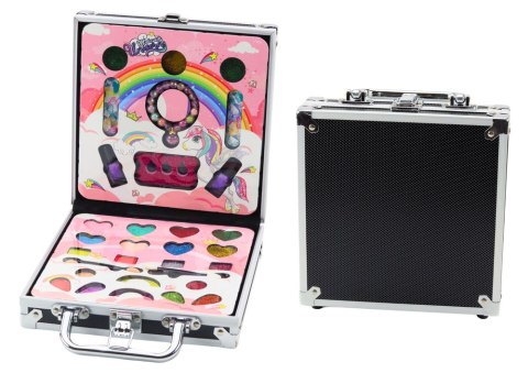 LEAN Toys Zestaw Piękności W Walizce Cienie Brokaty Lakiery Czarna